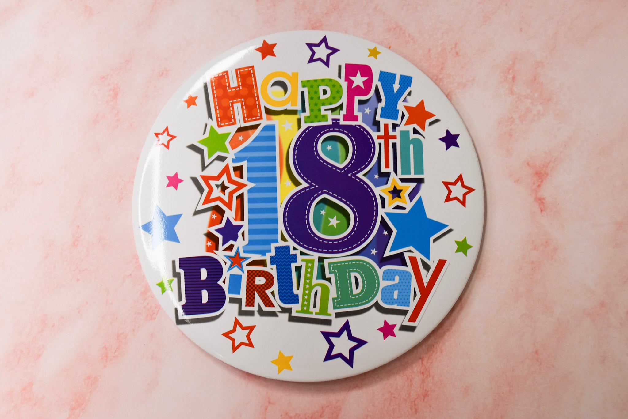 Birthday 18th White Badge