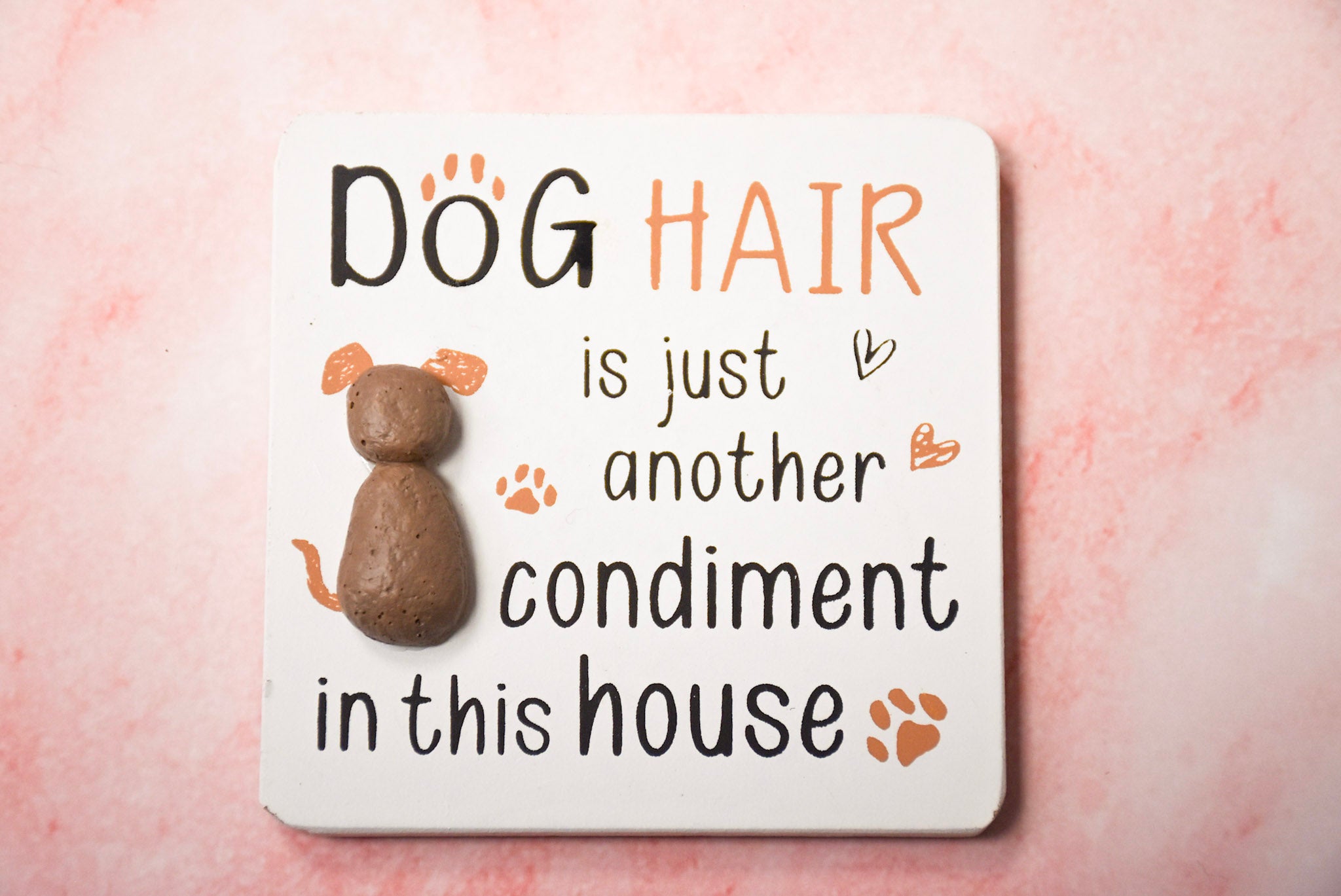 Wooden Pebble Magnets Dog's Hair