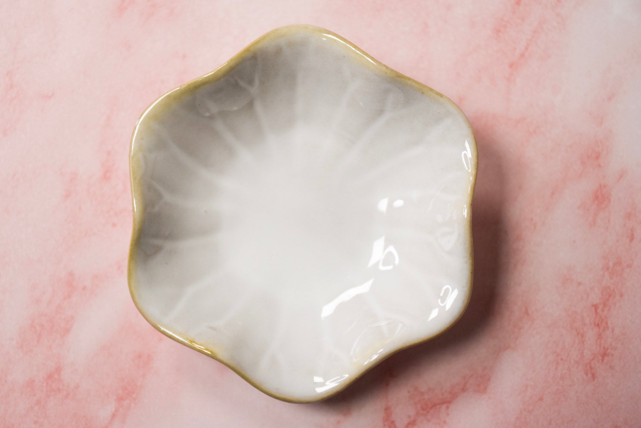Flower Trinket Dish White