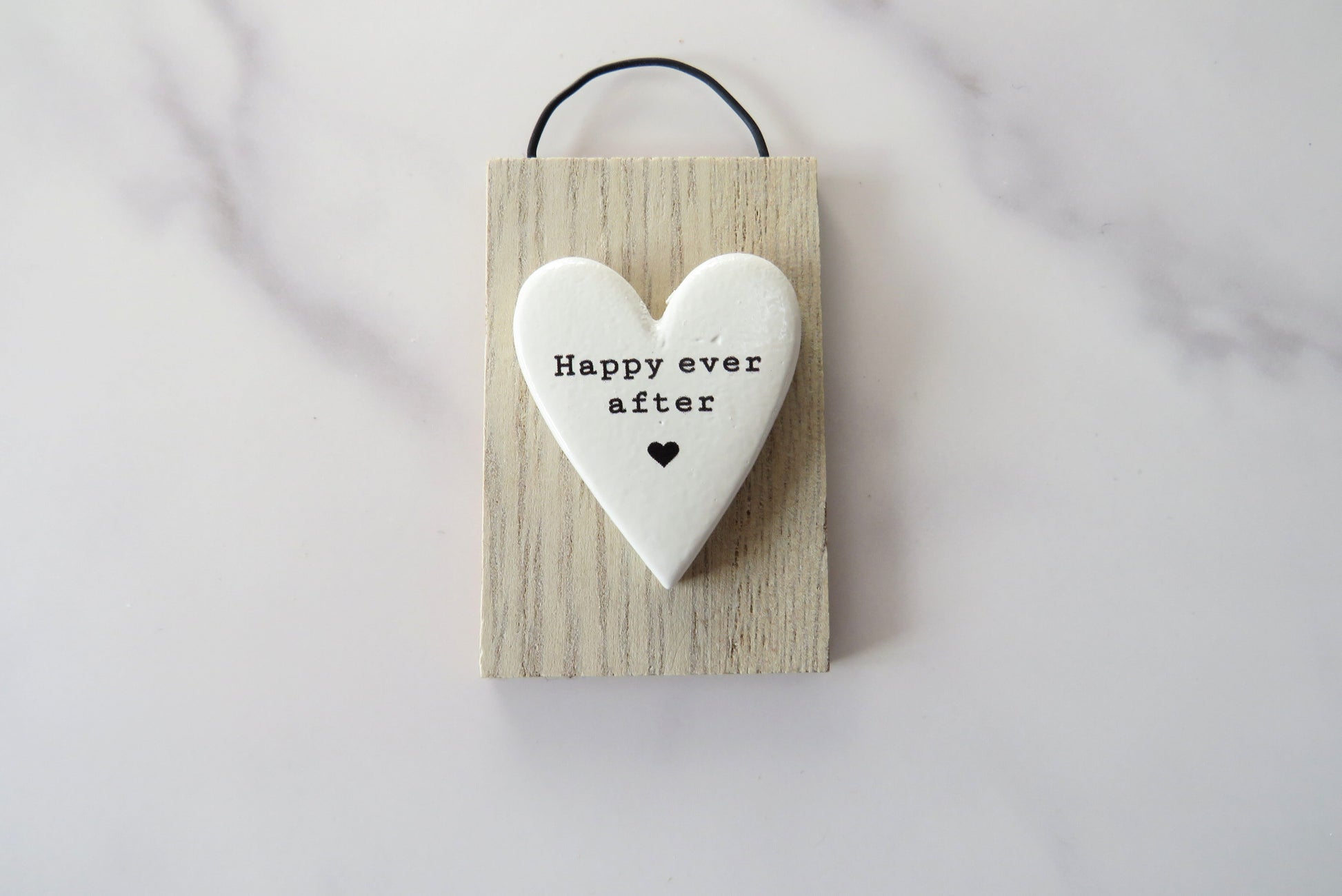 happy ever after hanging heart plaque