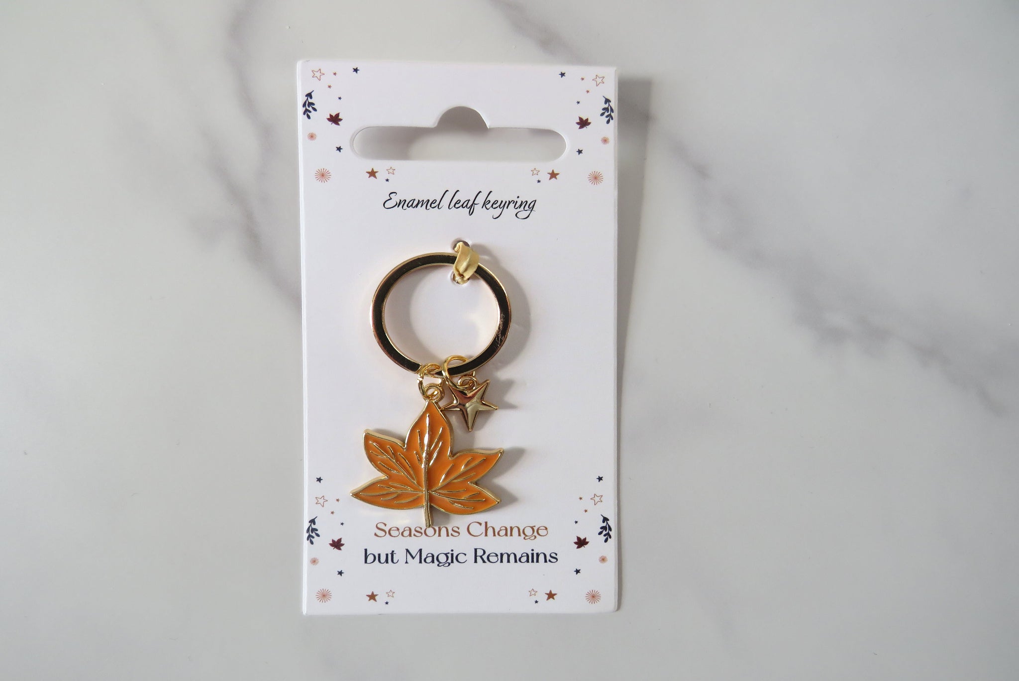 Autumn leaf keyring.