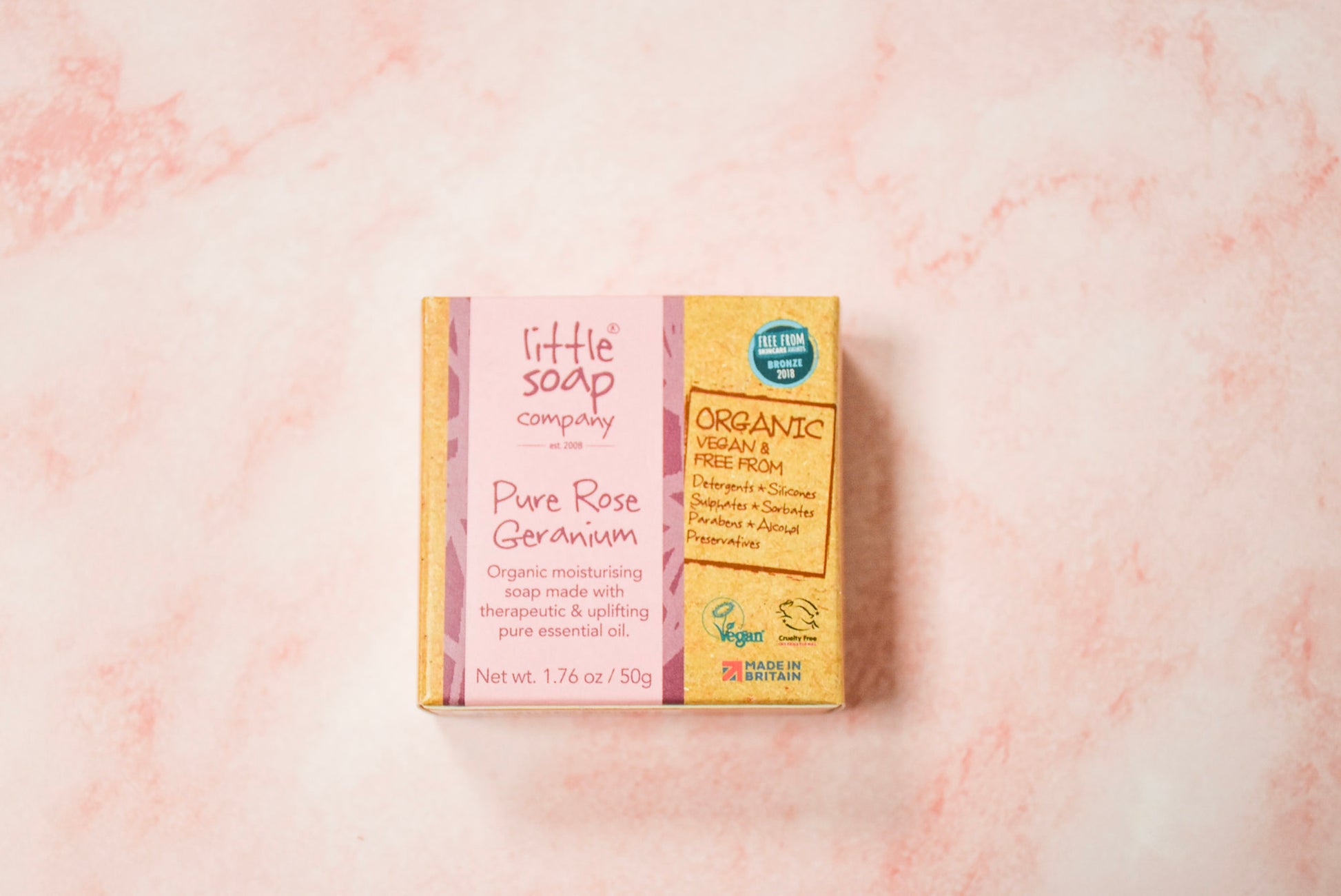 Little soap company pure rose geranium soap, organic & vegan.