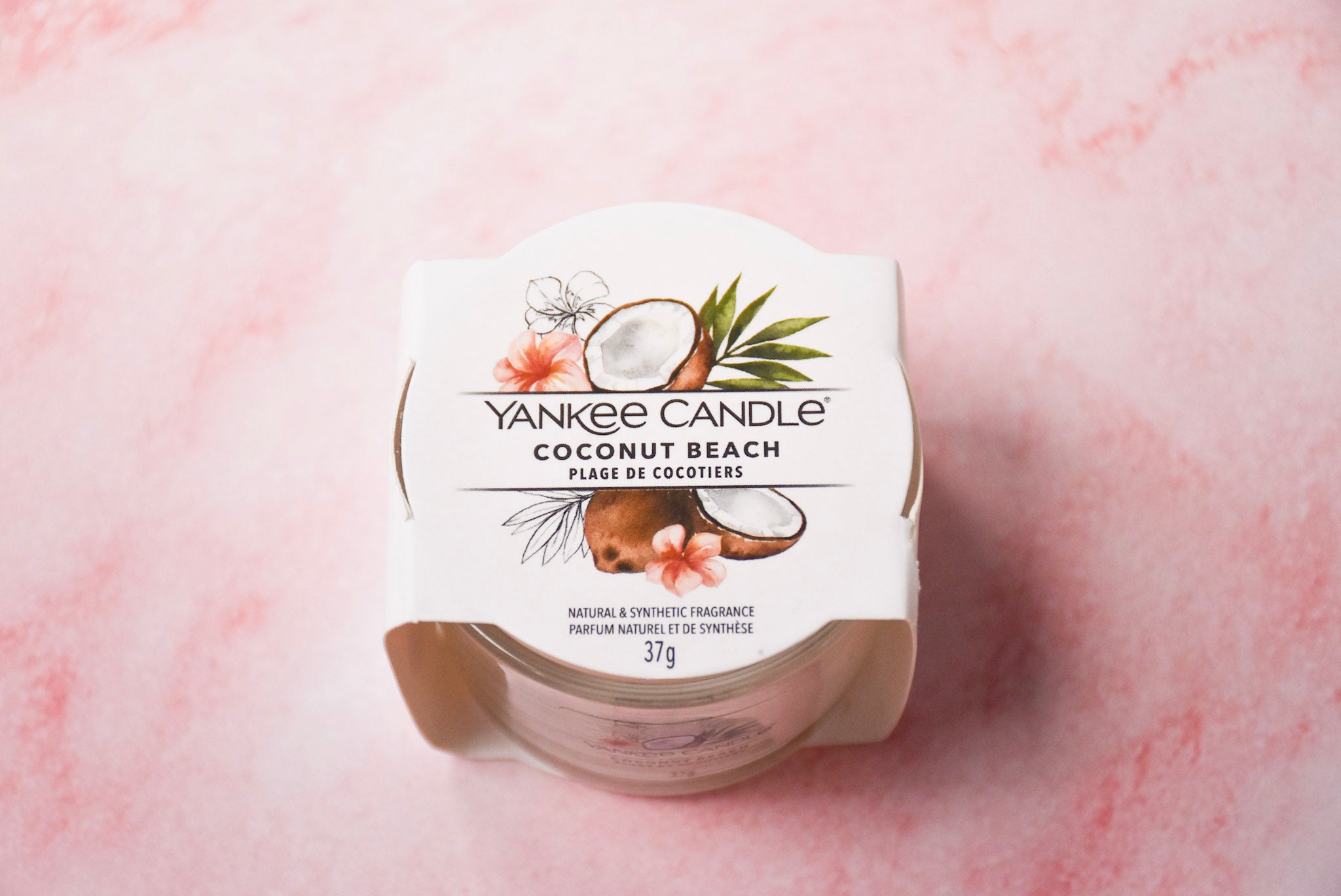 Yankee Candle mini coconut beach scented candle.