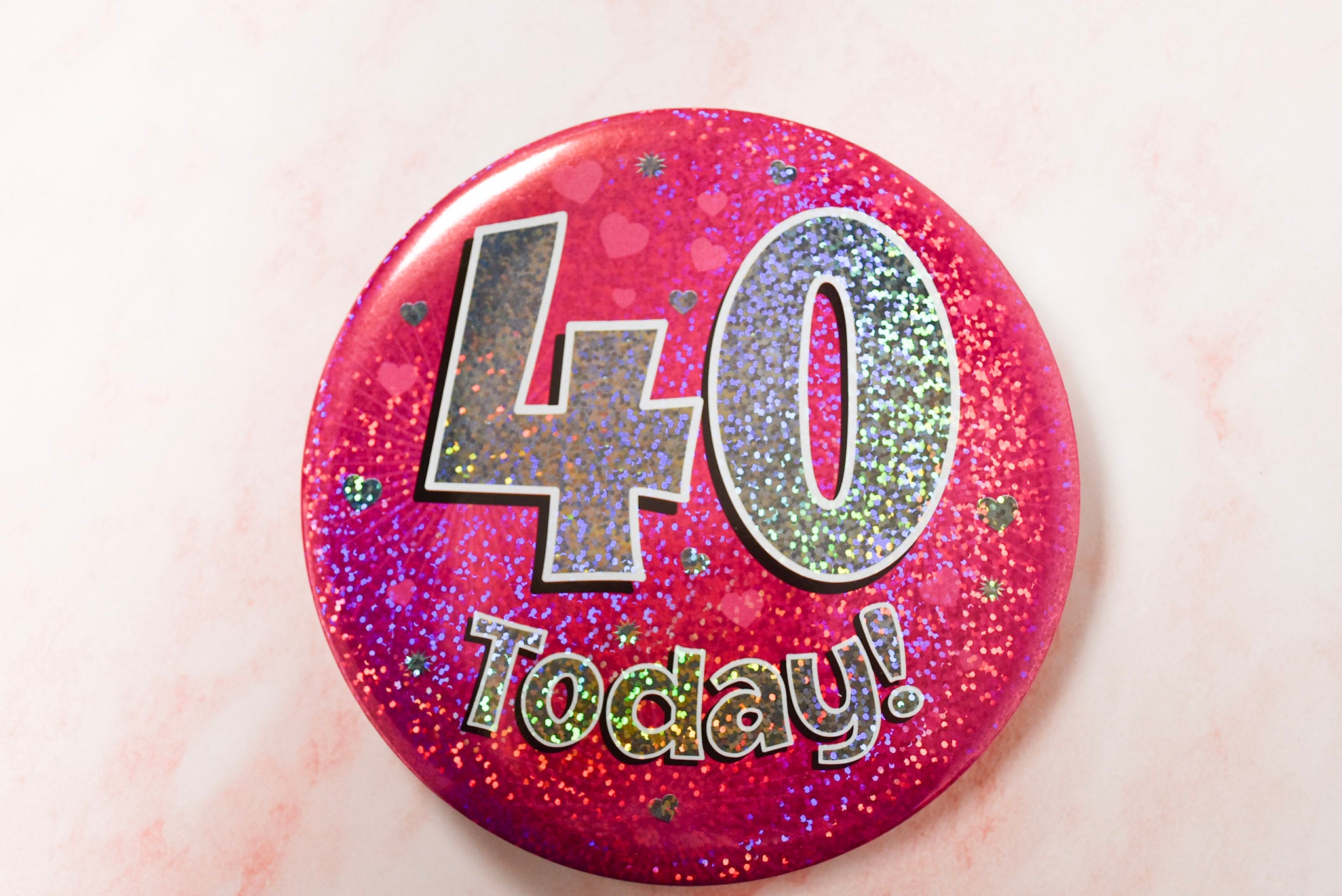 Birthday 40 Pink Badge