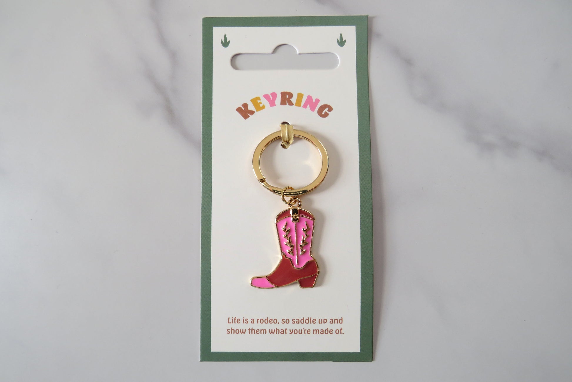 howdy cowgirl boot keyring