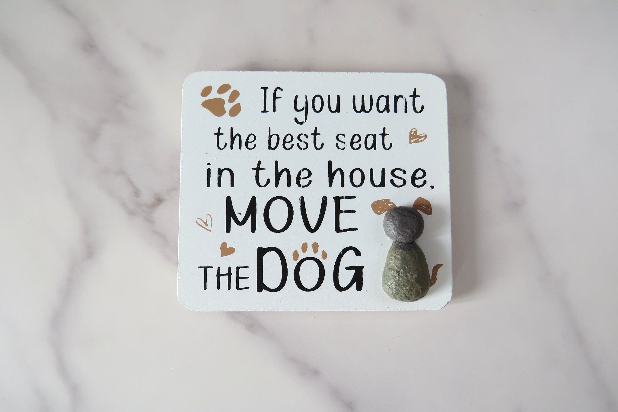 Wooden Pebble Magnets Move The Dog