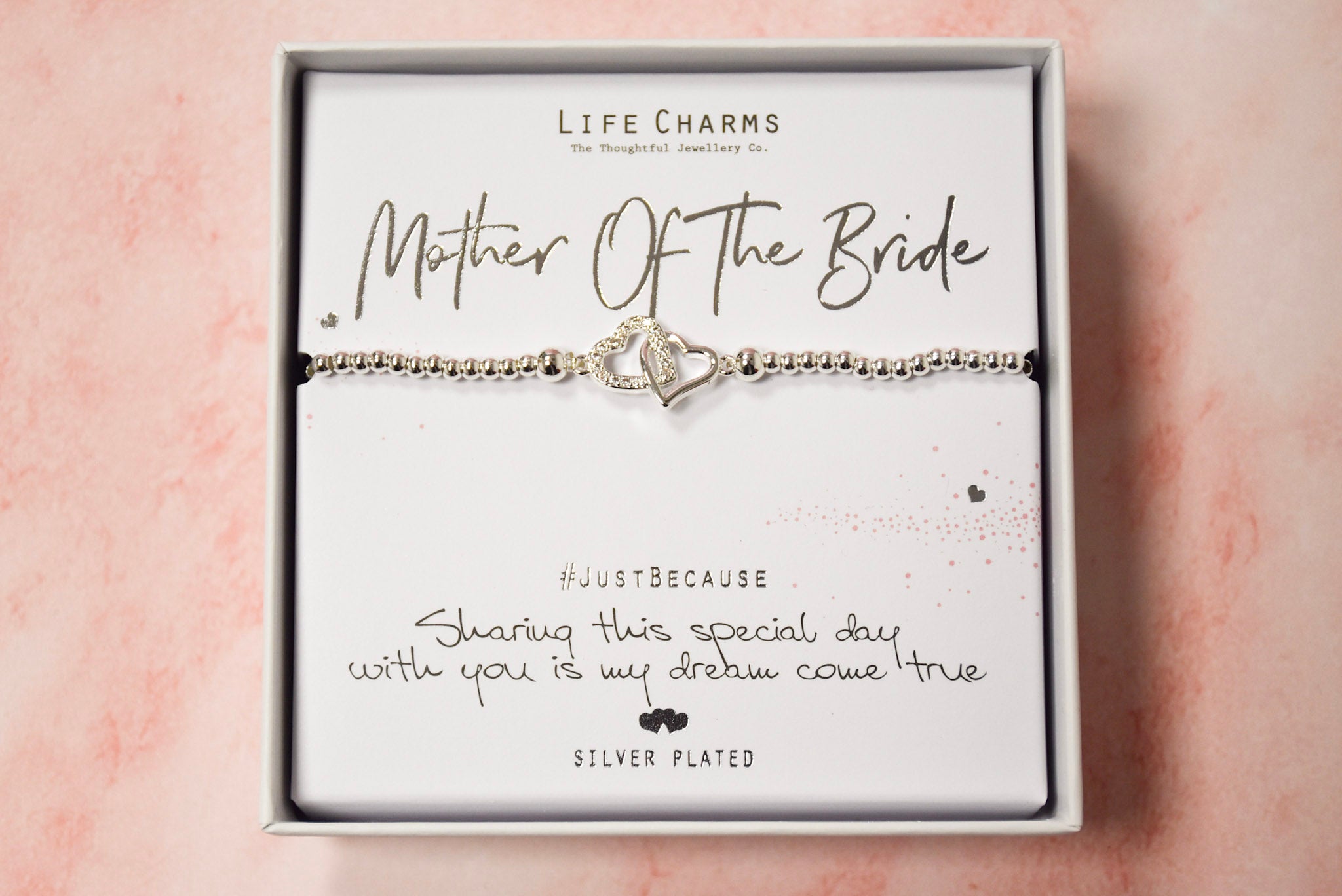 Mother Of The Bride Double Heart Bracelet